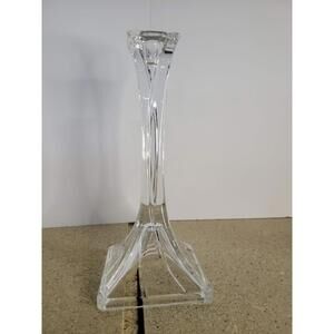 Geometric Taper Candlestick Candle Holder Clear Glass Modern Decor Classic